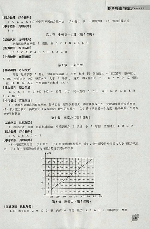 2018年新课程人教版D版生物学能力培养八年级下册参考答案