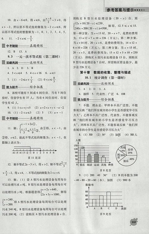 2018年人教版D版新课程数学能力培养七年级下册参考答案 2018年人教版D版新课程数学能力培养七年级下册参考答案