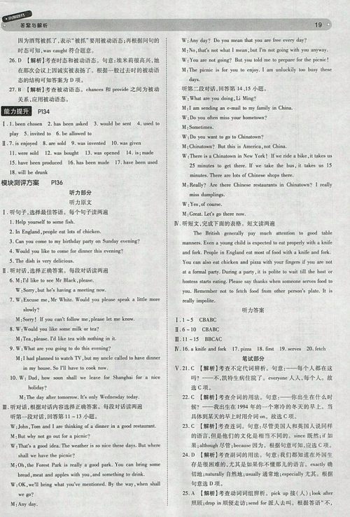 2018年王后雄学案教材完全解读英语外研版九年级下册参考答案 2018年王后雄学案教材完全解读英语外研版九年级下册参考答案