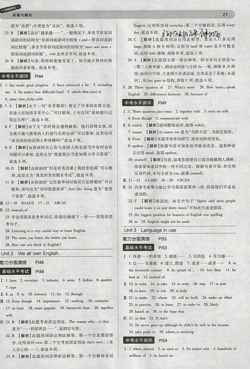 2018年王后雄学案教材完全解读英语外研版九年级下册参考答案 2018年王后雄学案教材完全解读英语外研版九年级下册参考答案