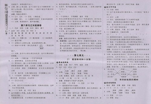 2018苏教版综合应用创新题典中点语文四年级下册参考答案