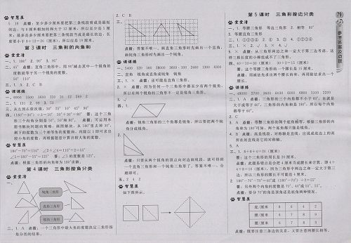 2018苏教版综合应用创新题典中点数学四年级下册参考答案