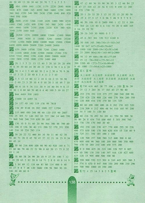 2018人教版口算题卡数学四年级下册参考答案 2018人教版口算题卡数学四年级下册参考答案