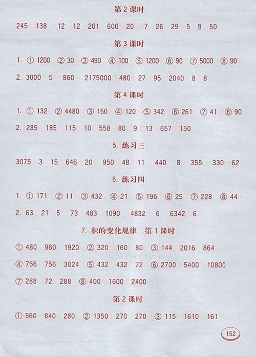 2018苏教版七彩口算题卡四年级下册参考答案