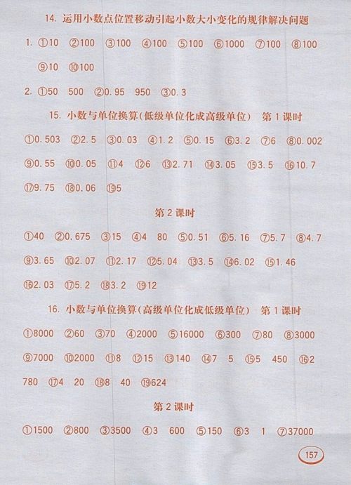 2018人教版七彩口算题卡四年级下册参考答案 2018人教版七彩口算题卡四年级下册参考答案