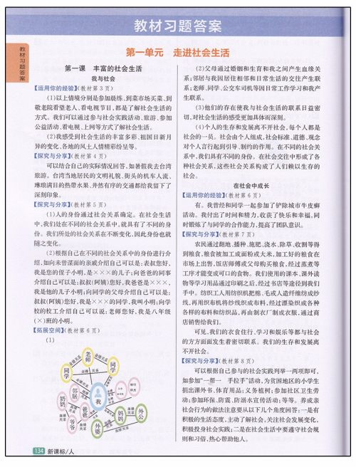 2019版新课标人教版尖子生学案八年级上册道德与法治参考答案 2019版新课标人教版尖子生学案八年级上册道德与法治参考答案