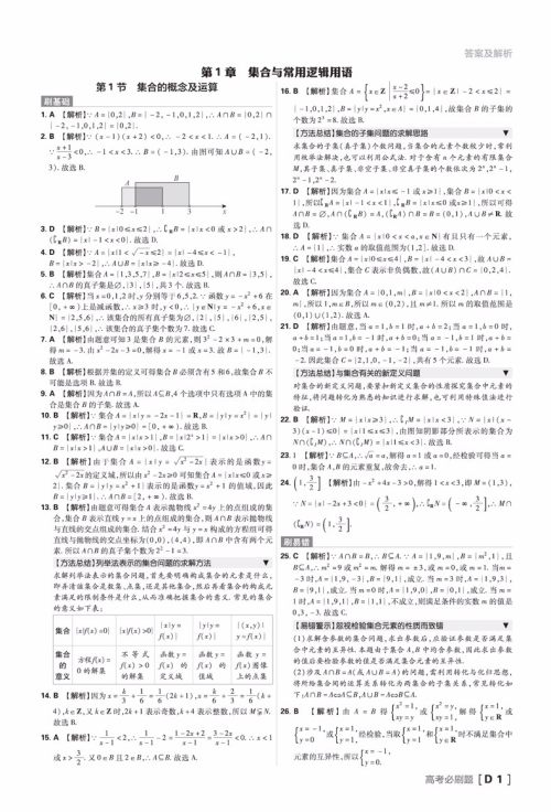 2019新版新课标全国卷高考必刷题数学文科合订本参考答案