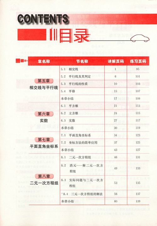 2019年人教版三点一测优等生专用七年级数学下册参考答案