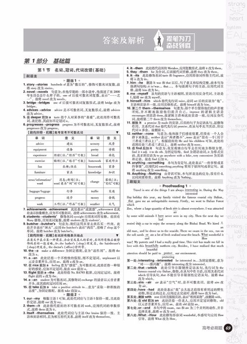 2019高考必刷题英语4短文改错参考答案