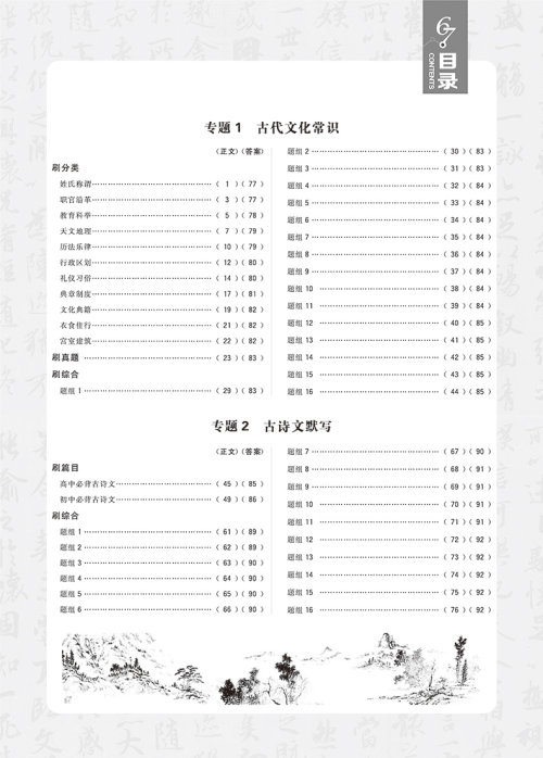 2019理想树高考必刷题语文4古代文化常识古诗文默写参考答案 2019理想树高考必刷题语文4古代文化常识古诗文默写参考答案