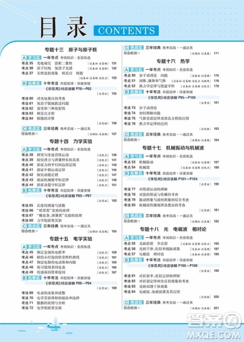 2019天星教育一遍过高考总复习理科物理合订本参考答案 2019天星教育一遍过高考总复习理科物理合订本参考答案