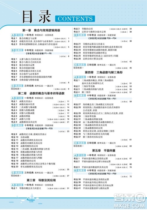 2019天星教育一遍过高考总复习理科数学参考答案 2019天星教育一遍过高考总复习理科数学参考答案