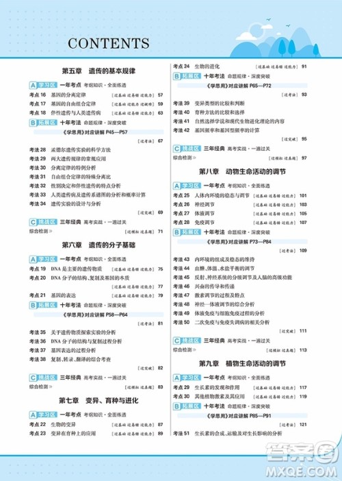 2019一遍过高考总复习生物参考答案 2019一遍过高考总复习生物参考答案
