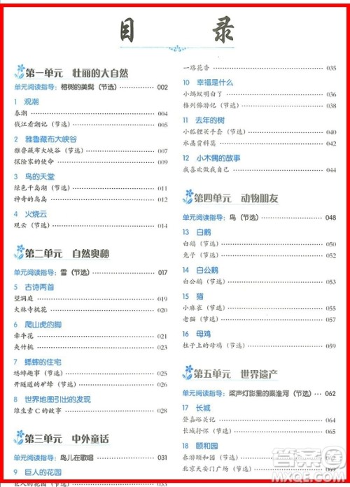 2018年小桔豆四年级上册人教版小学语文同步拓展阅读参考答案 2018年小桔豆四年级上册人教版小学语文同步拓展阅读参考答案