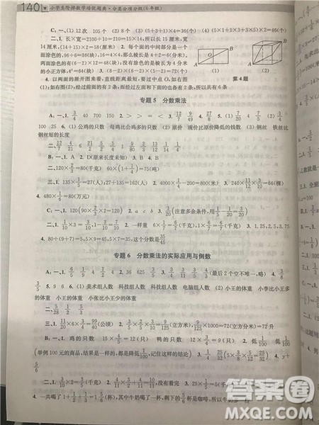 2018年南大辅教小学生阶梯数学培优题典六年级参考答案 2018年南大辅教小学生阶梯数学培优题典六年级参考答案