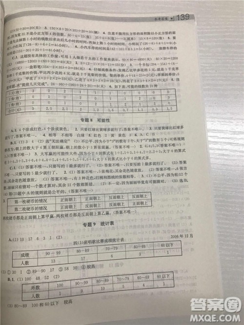 2018年小学生阶梯数学培优题典四年级参考答案