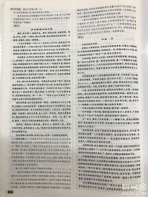 2019理想树67初中自主学习初中必刷题八年级语文上册参考答案最新