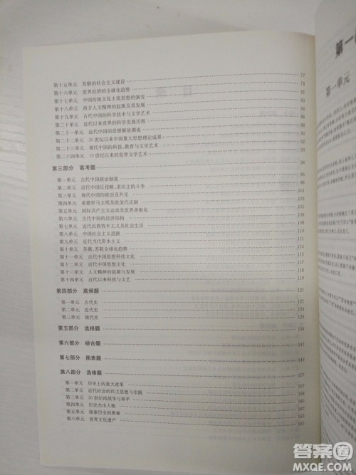 2018高考刷题狗高考历史通用版参考答案