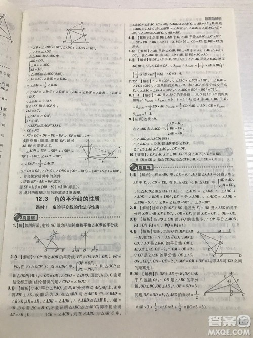 2019初中必刷题理想树八年级上册人教版数学参考答案