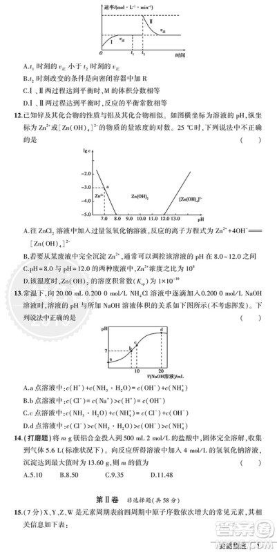 2019曲一线一线名卷全程优选卷化学全国卷最新参考答案