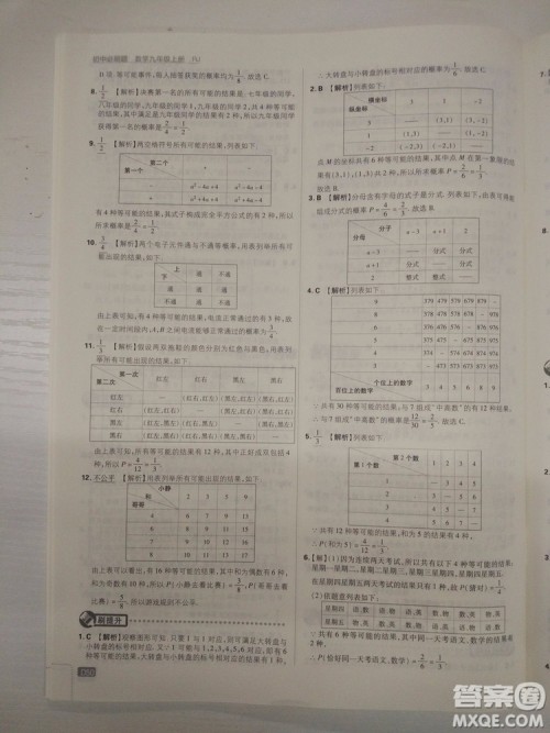 67理想树2019版初中必刷题数学九年级上册人教RJ版参考答案 67理想树2019版初中必刷题数学九年级上册人教RJ版参考答案