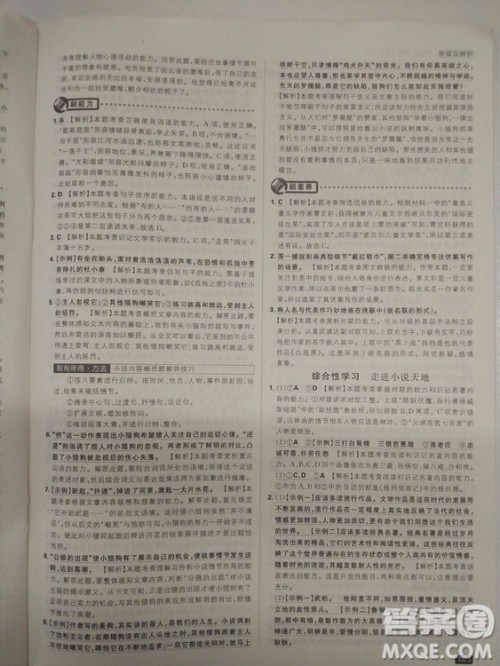 2019人教版初中必刷题语文九年级上册参考答案 2019人教版初中必刷题语文九年级上册参考答案