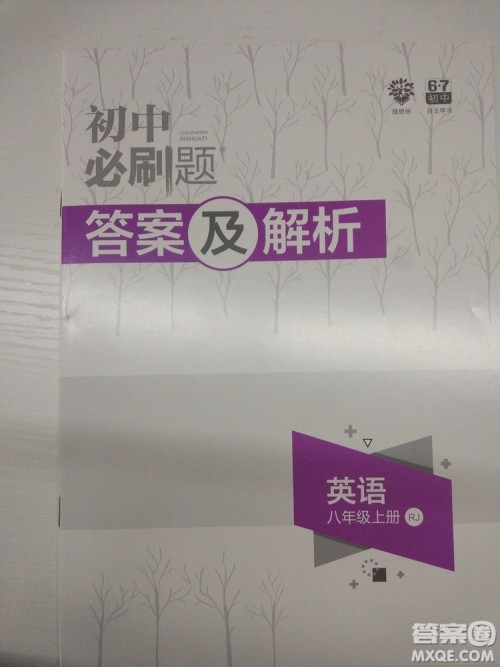  理想树2019版初中必刷题英语八年级上册RJ人教版参考答案