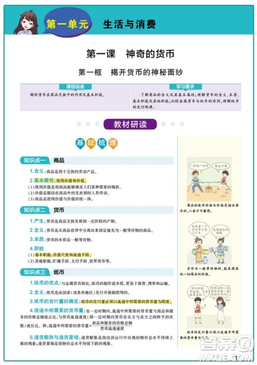 2019版同学教材高中政治必修1人教版RJ参考答案 2019版同学教材高中政治必修1人教版RJ参考答案