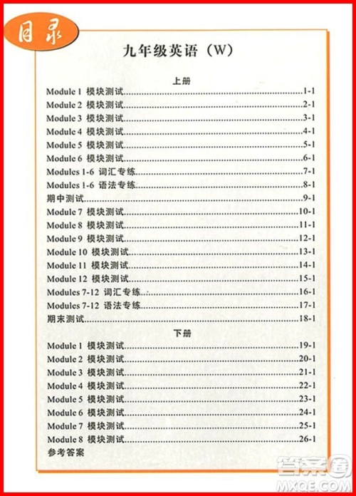 2018年励耘书业外研版励耘活页九年级全一册英语参考答案