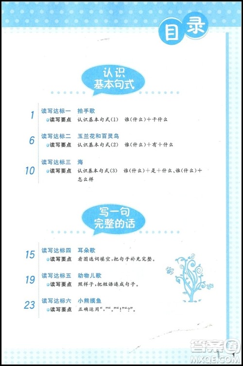 2019新版小学生新概念阅读与写话1年级升级版参考答案