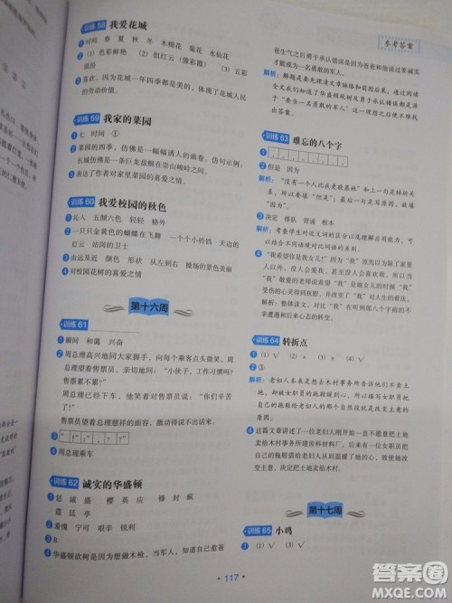 2018新版小学生语文分级阅读训练3年级通用版参考答案 