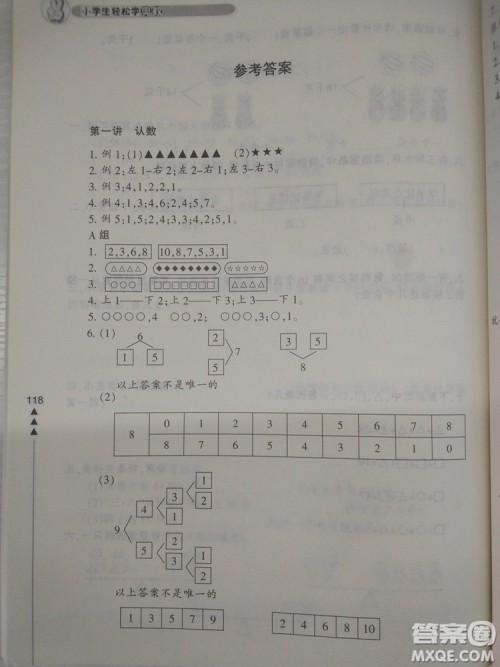 小学生轻松学奥数一年级修订版上下册通用参考答案 小学生轻松学奥数一年级修订版上下册通用参考答案