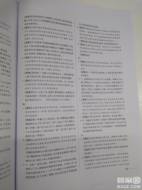 名校冲刺小升初衔接教材2018新版语文总复习答案