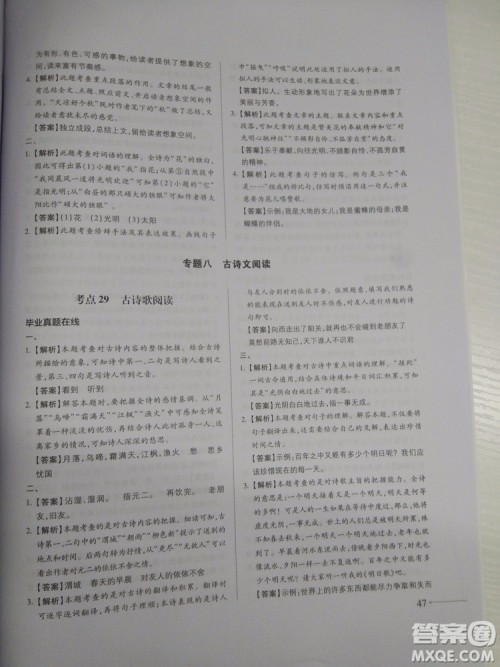 名校冲刺小升初衔接教材2018新版语文总复习答案