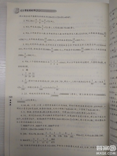 2018版小学生轻松学奥数修订版6年级参考答案