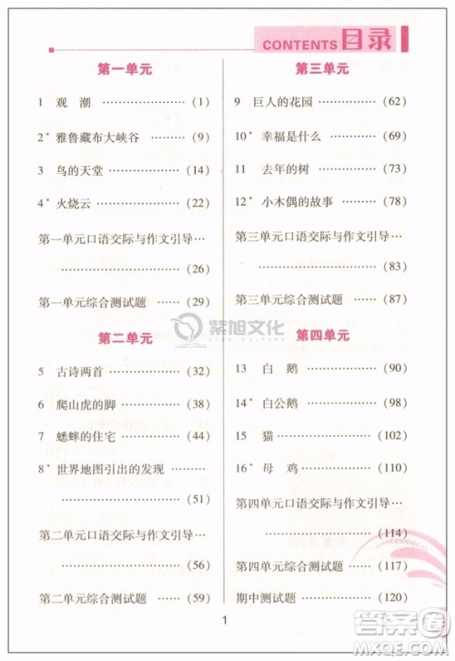 2018新版四年级上册RJ版字词句篇参考答案 2018新版四年级上册RJ版字词句篇参考答案