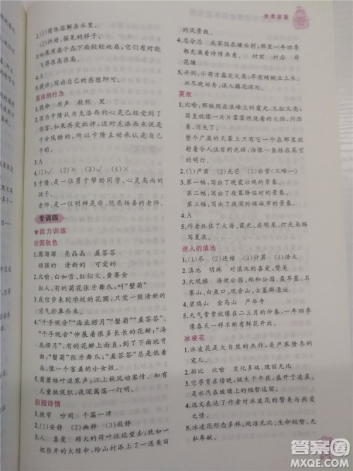 2018年小学语文阅读绩优训练3年级参考答案 2018年小学语文阅读绩优训练3年级参考答案