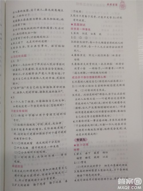 2018年小学语文阅读绩优训练3年级参考答案 2018年小学语文阅读绩优训练3年级参考答案