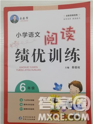 2018版老蔡帮小学语文阅读绩优训练6年级参考答案