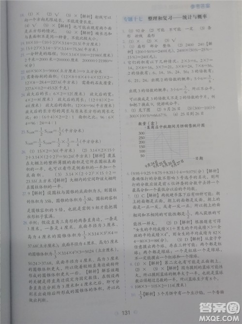 2018年欣鹰图书通用版小学数学必做题六年级参考答案 2018年欣鹰图书通用版小学数学必做题六年级参考答案