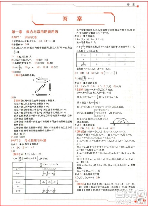2018年数学新课标全国卷会高考查缺补漏参考答案
