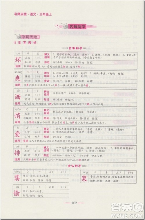2018年三年级语文上苏教版名师点拨课课通教材全解析参考答案 2018年三年级语文上苏教版名师点拨课课通教材全解析参考答案