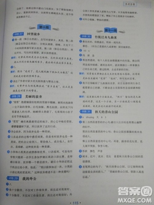 2018正版小学生语文分级阅读训练4年级通用版答案