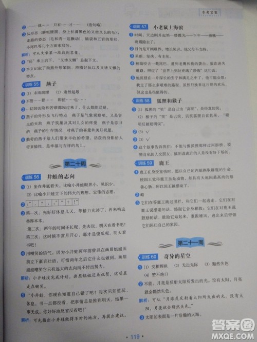 2018正版小学生语文分级阅读训练4年级通用版答案