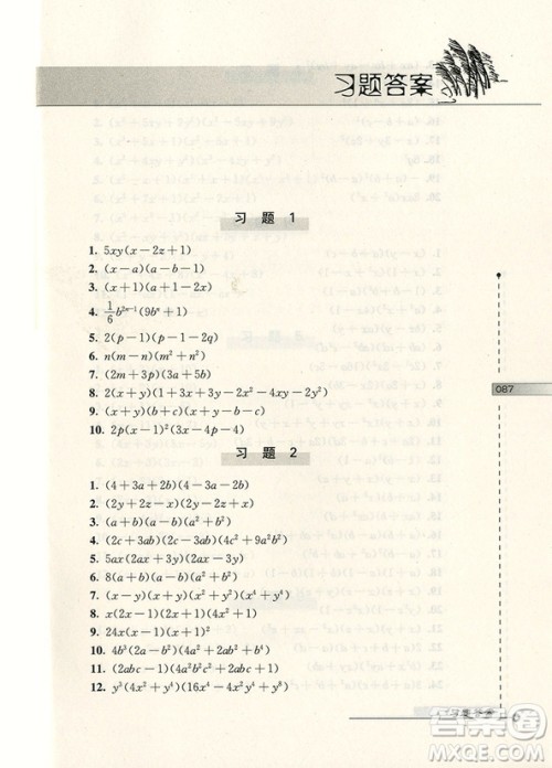 第二版数学奥林匹克小丛书初中卷1因式分解技巧答案