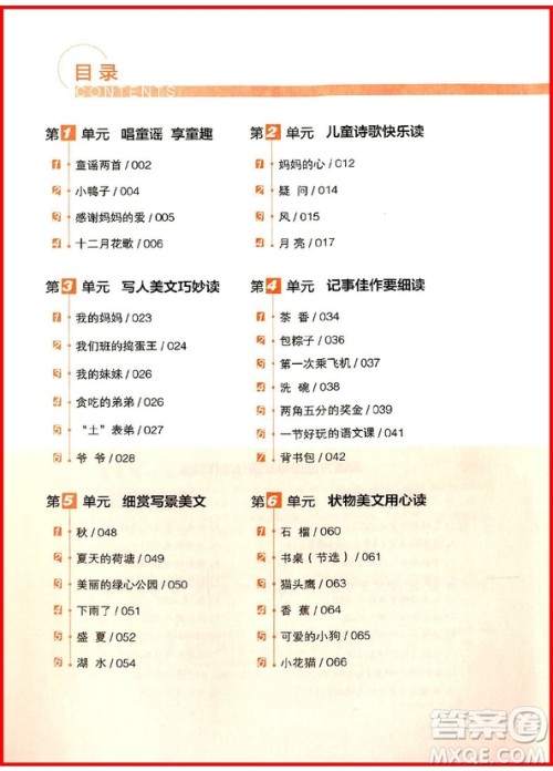 2018年一年级语文读出好成绩参考答案 2018年一年级语文读出好成绩参考答案