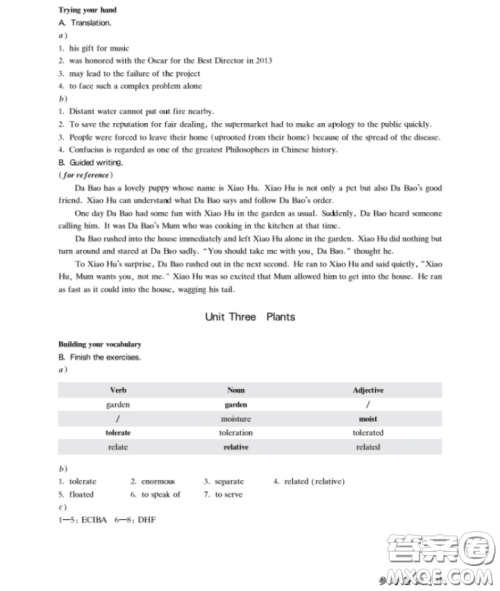 钟书金牌上海作业高一下英语N版最新参考答案