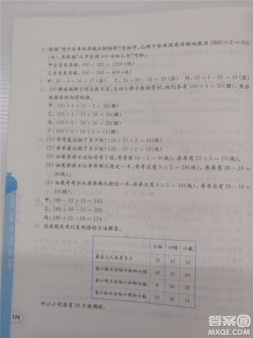 2018年创新提升版小学奥数读本4年级参考答案