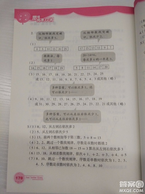 思维拓展32讲2018新版小学数学一年级参考答案 思维拓展32讲2018新版小学数学一年级参考答案
