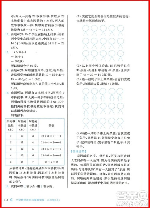 2018年小学数学进阶与奥赛指导二年级上册参考答案 2018年小学数学进阶与奥赛指导二年级上册参考答案